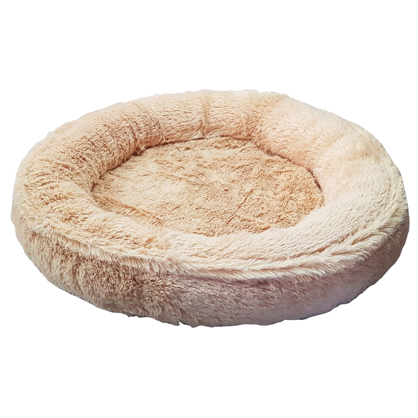 Cobalt Pets Luxurious Shaggy Cat Donut Bed - Camel