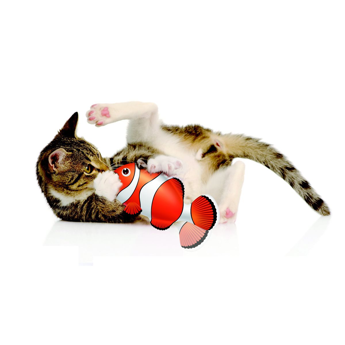 zaFish Touch Activated Interactive Flopping Clown Fish Cat Toy