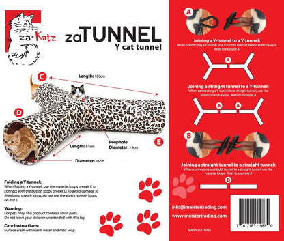 zaKatz - zaTunnel 3 Way Y Cat Crinkle Tunnel