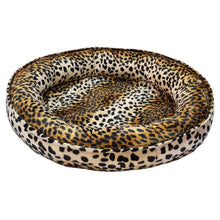 Load image into Gallery viewer, Cobalt Pets Donut, Leopard Velboa - Medium or Large
