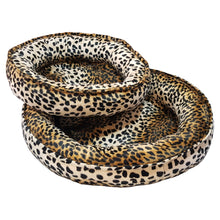 Load image into Gallery viewer, Cobalt Pets Donut, Leopard Velboa - Medium or Large
