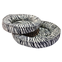 Load image into Gallery viewer, Cobalt Pets Donut, Zebra Velboa - Medium or Large
