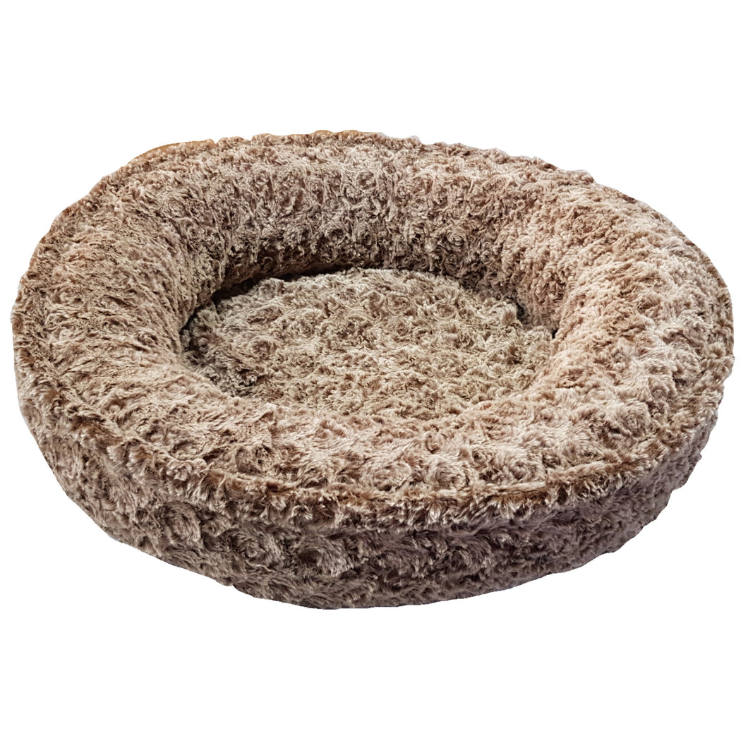 Cobalt Pets Donut - Brown Swirl Faux Fur - Medium or Large