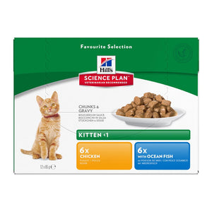 Hill's Science Plan™ Kitten Food Pouches - Chicken and Ocean Fish Multi-pack 12x 85g