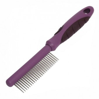 Rosewood - Metal Salon Grooming Comb with Rubber Handle
