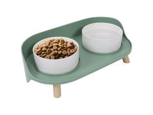 M-Pets ALTITUDE Double Raised Pet Bowl - Green