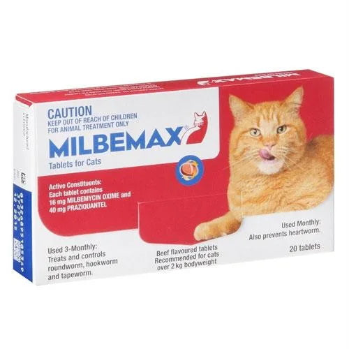 Milbemax - Deworming Tablet, Adult Cat - 4 Tablets or 20 Tablets